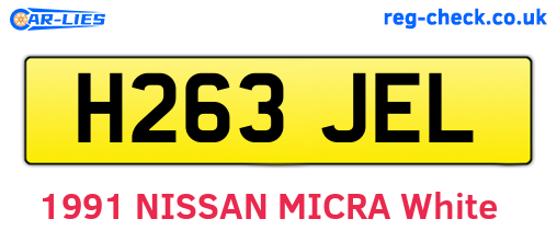 H263JEL are the vehicle registration plates.