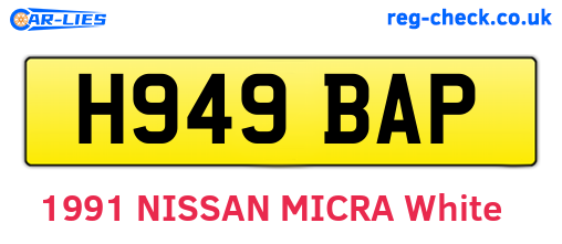 H949BAP are the vehicle registration plates.