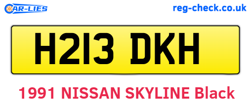 H213DKH are the vehicle registration plates.