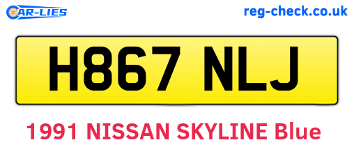 H867NLJ are the vehicle registration plates.
