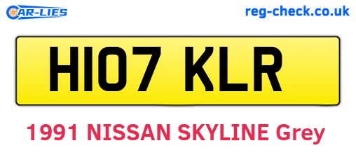 H107KLR are the vehicle registration plates.