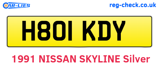 H801KDY are the vehicle registration plates.