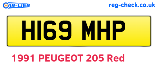 H169MHP are the vehicle registration plates.