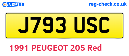 J793USC are the vehicle registration plates.