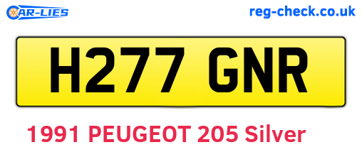 H277GNR are the vehicle registration plates.
