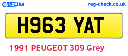 H963YAT are the vehicle registration plates.