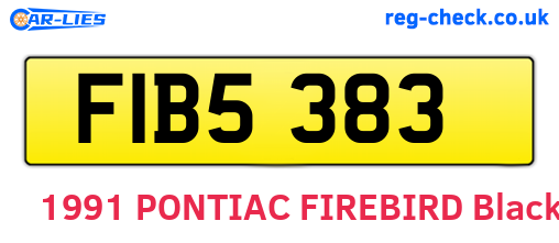 FIB5383 are the vehicle registration plates.