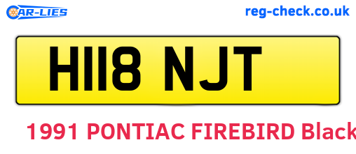 H118NJT are the vehicle registration plates.
