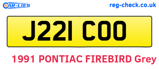 J221COO are the vehicle registration plates.