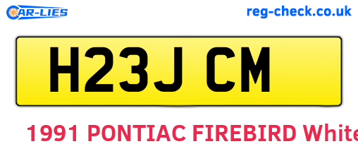 H23JCM are the vehicle registration plates.