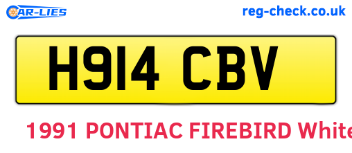 H914CBV are the vehicle registration plates.