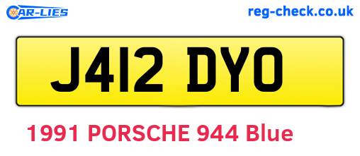 J412DYO are the vehicle registration plates.