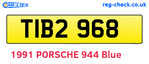 TIB2968 are the vehicle registration plates.