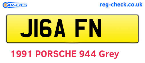 J16AFN are the vehicle registration plates.