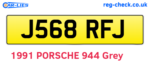 J568RFJ are the vehicle registration plates.