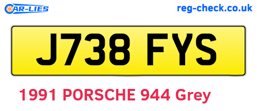 J738FYS are the vehicle registration plates.