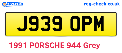 J939OPM are the vehicle registration plates.