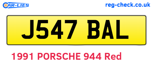 J547BAL are the vehicle registration plates.