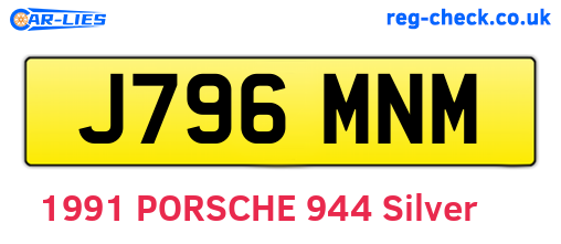 J796MNM are the vehicle registration plates.