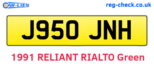 J950JNH are the vehicle registration plates.