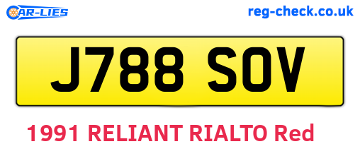 J788SOV are the vehicle registration plates.
