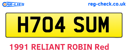 H704SUM are the vehicle registration plates.