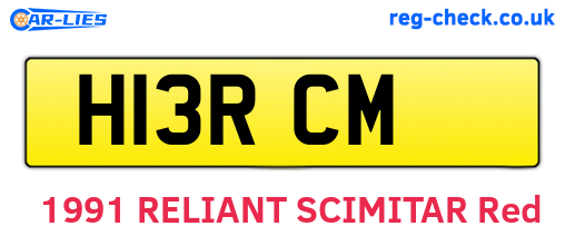H13RCM are the vehicle registration plates.