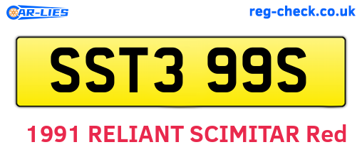 SST399S are the vehicle registration plates.