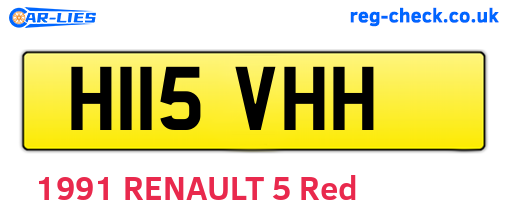 H115VHH are the vehicle registration plates.