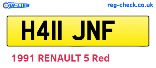 H411JNF are the vehicle registration plates.
