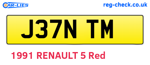 J37NTM are the vehicle registration plates.