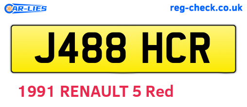 J488HCR are the vehicle registration plates.