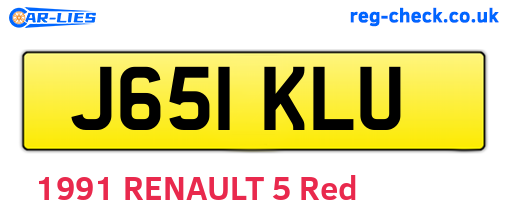 J651KLU are the vehicle registration plates.