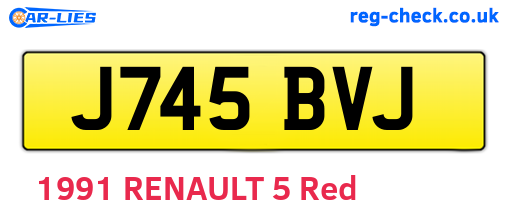 J745BVJ are the vehicle registration plates.