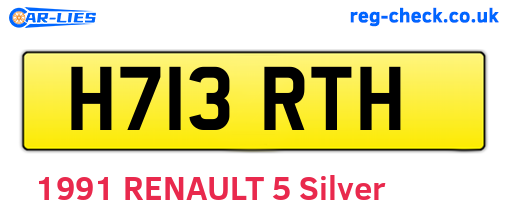 H713RTH are the vehicle registration plates.