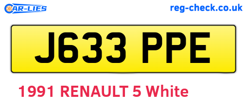 J633PPE are the vehicle registration plates.