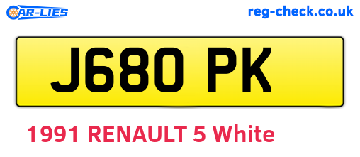 J68OPK are the vehicle registration plates.