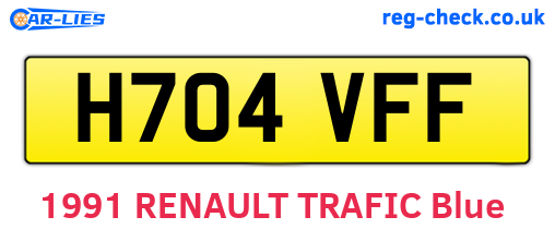 H704VFF are the vehicle registration plates.
