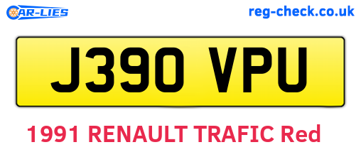 J390VPU are the vehicle registration plates.