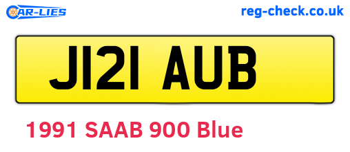 J121AUB are the vehicle registration plates.