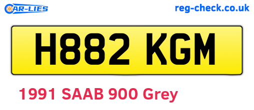 H882KGM are the vehicle registration plates.