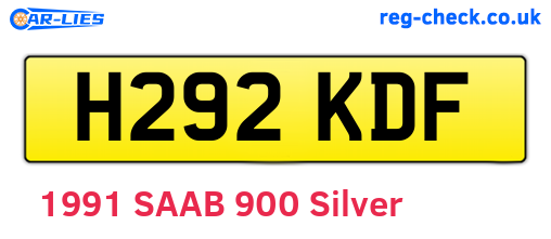 H292KDF are the vehicle registration plates.