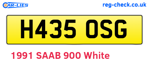 H435OSG are the vehicle registration plates.