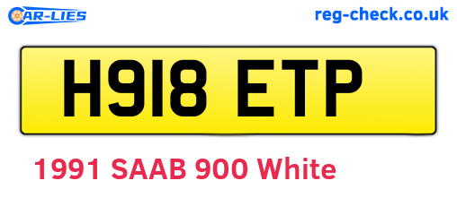 H918ETP are the vehicle registration plates.