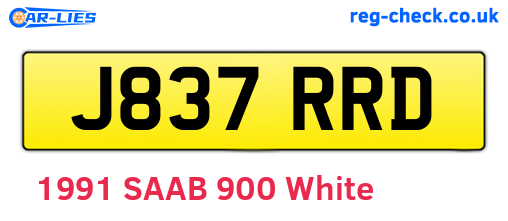 J837RRD are the vehicle registration plates.