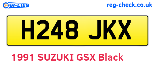 H248JKX are the vehicle registration plates.