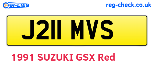J211MVS are the vehicle registration plates.