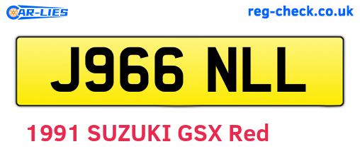 J966NLL are the vehicle registration plates.
