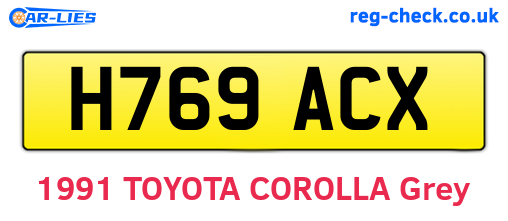 H769ACX are the vehicle registration plates.