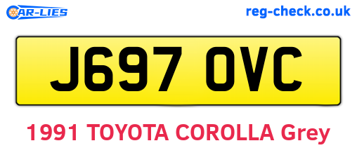 J697OVC are the vehicle registration plates.